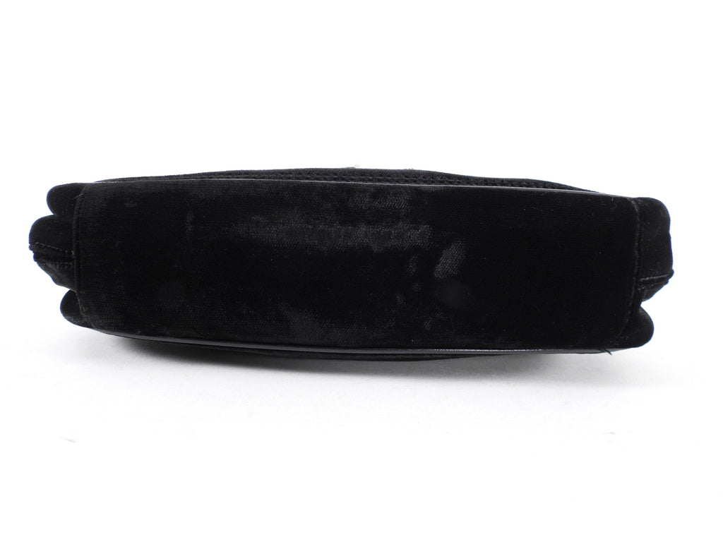 Dior Black Velvet D Charm Small Evening Clutch