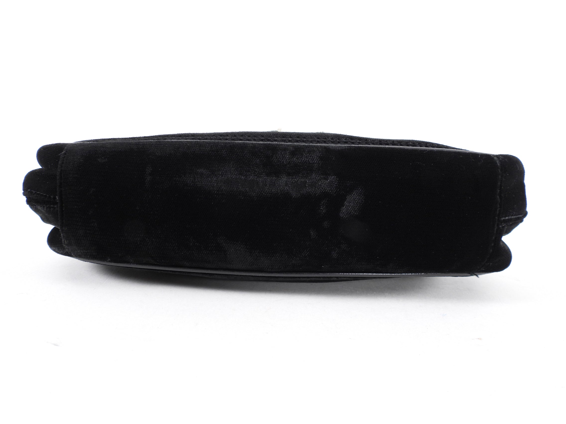 Dior Black Velvet D Charm Small Evening Clutch