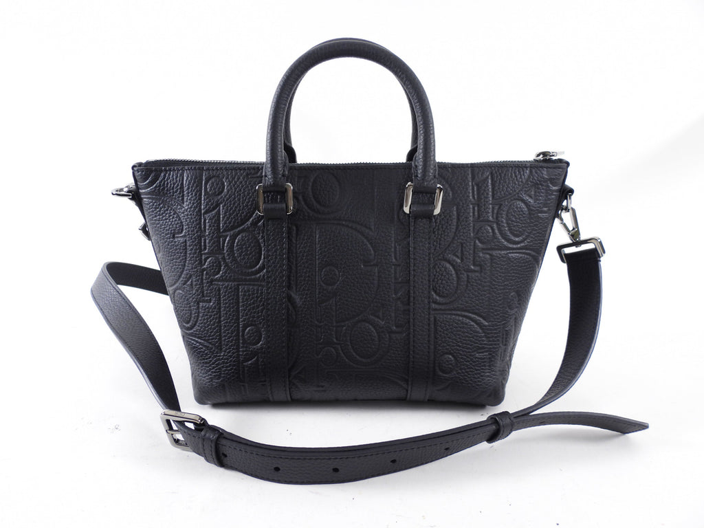 Christian Dior Black Gravity Leather Weekender 25 Bag