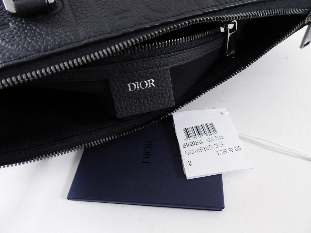 Christian Dior Black Gravity Leather Weekender 25 Bag