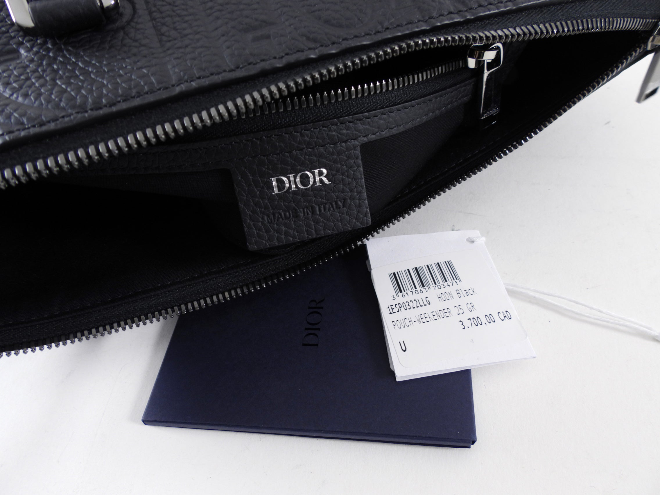 Christian Dior Black Gravity Leather Weekender 25 Bag