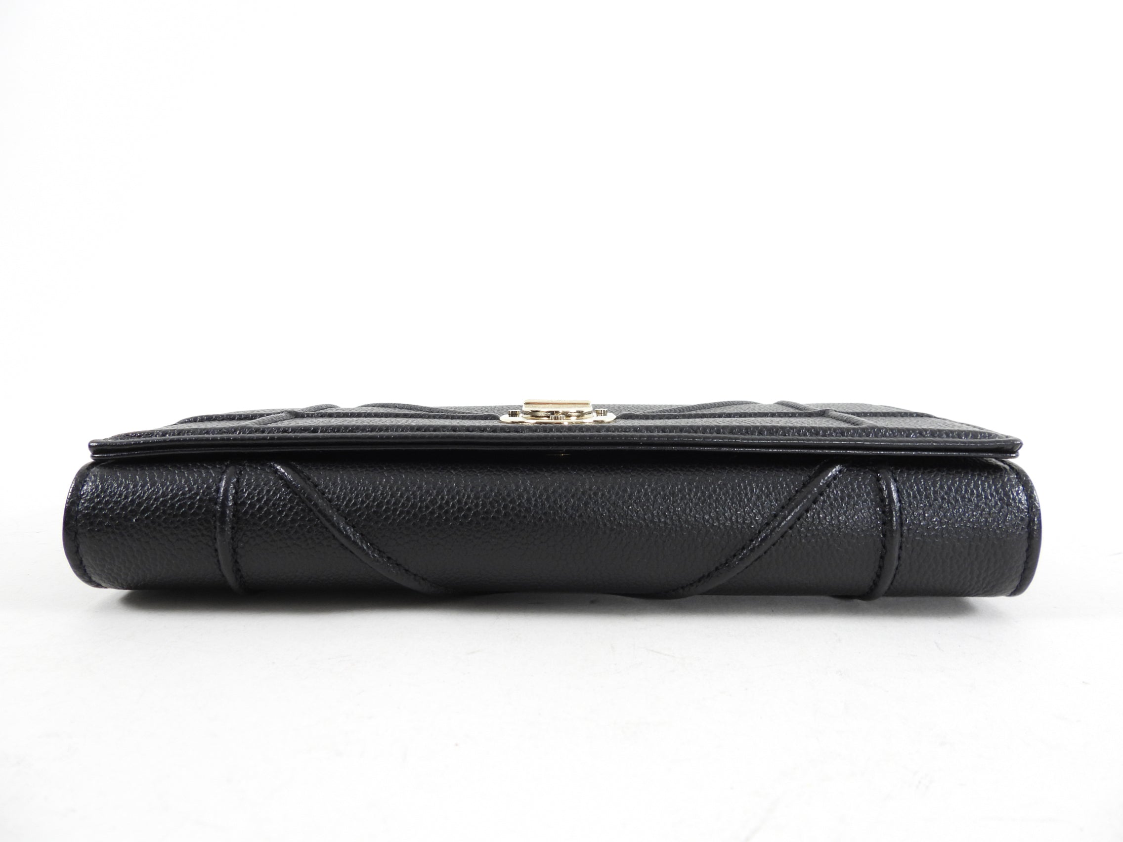 Dior Diorama Black Leather Quilt Wallet on Chain