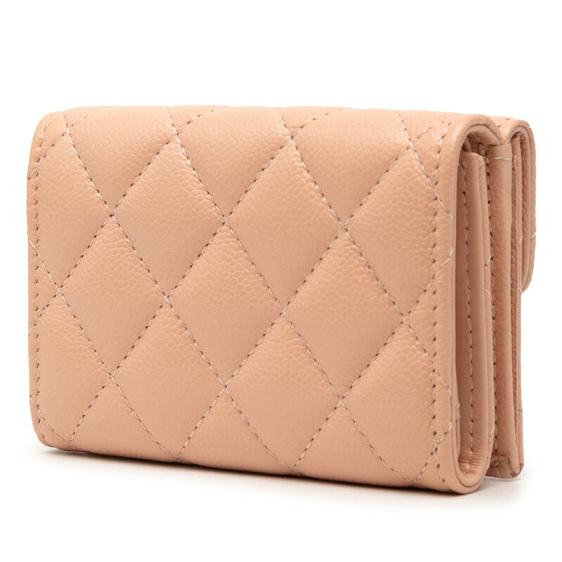 Chanel Coco Mark Matelassé Caviar Skin Trifold Wallet