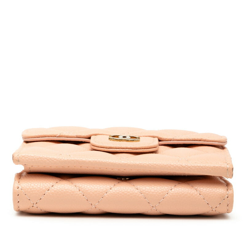 Chanel Coco Mark Matelassé Caviar Skin Trifold Wallet