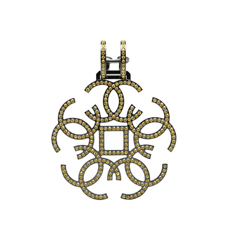 Chanel Metal Coco Mark Rhinestone Single Earring B17S