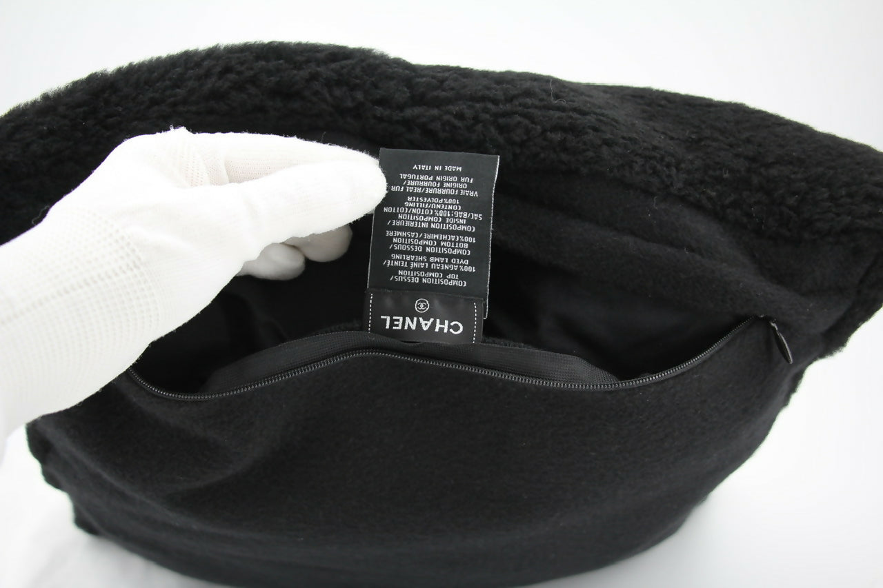 Chanel Coco Mark Cotton Cashmere Black Pillow Cushion