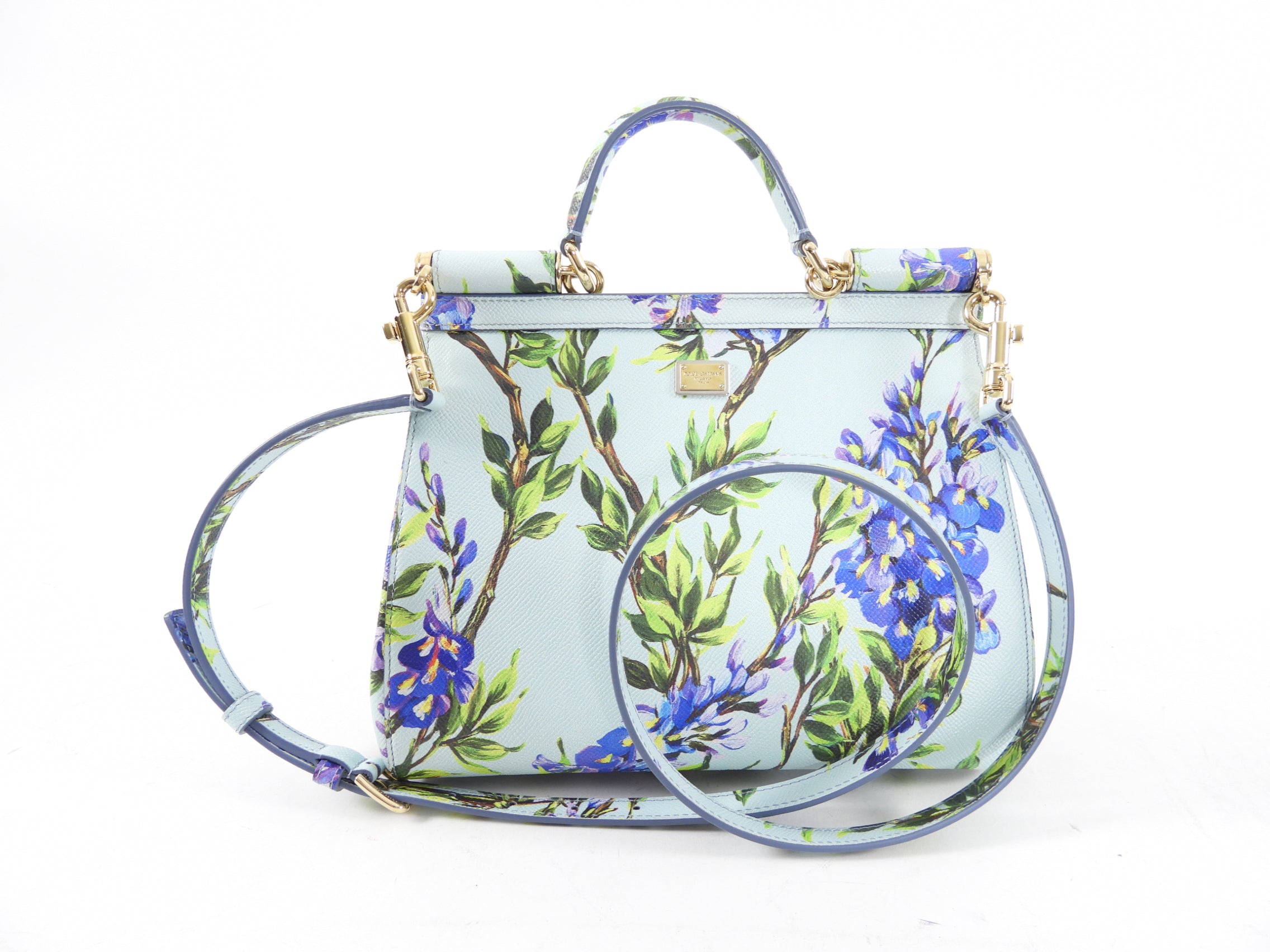 Dolce & Gabbana Miss Sicily Purple and Turquoise Floral Bag