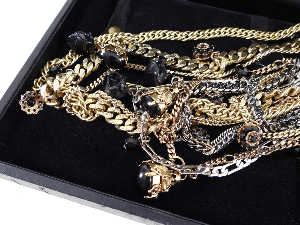 Dolce & Gabbana Multi Chain Charm Statement Necklace