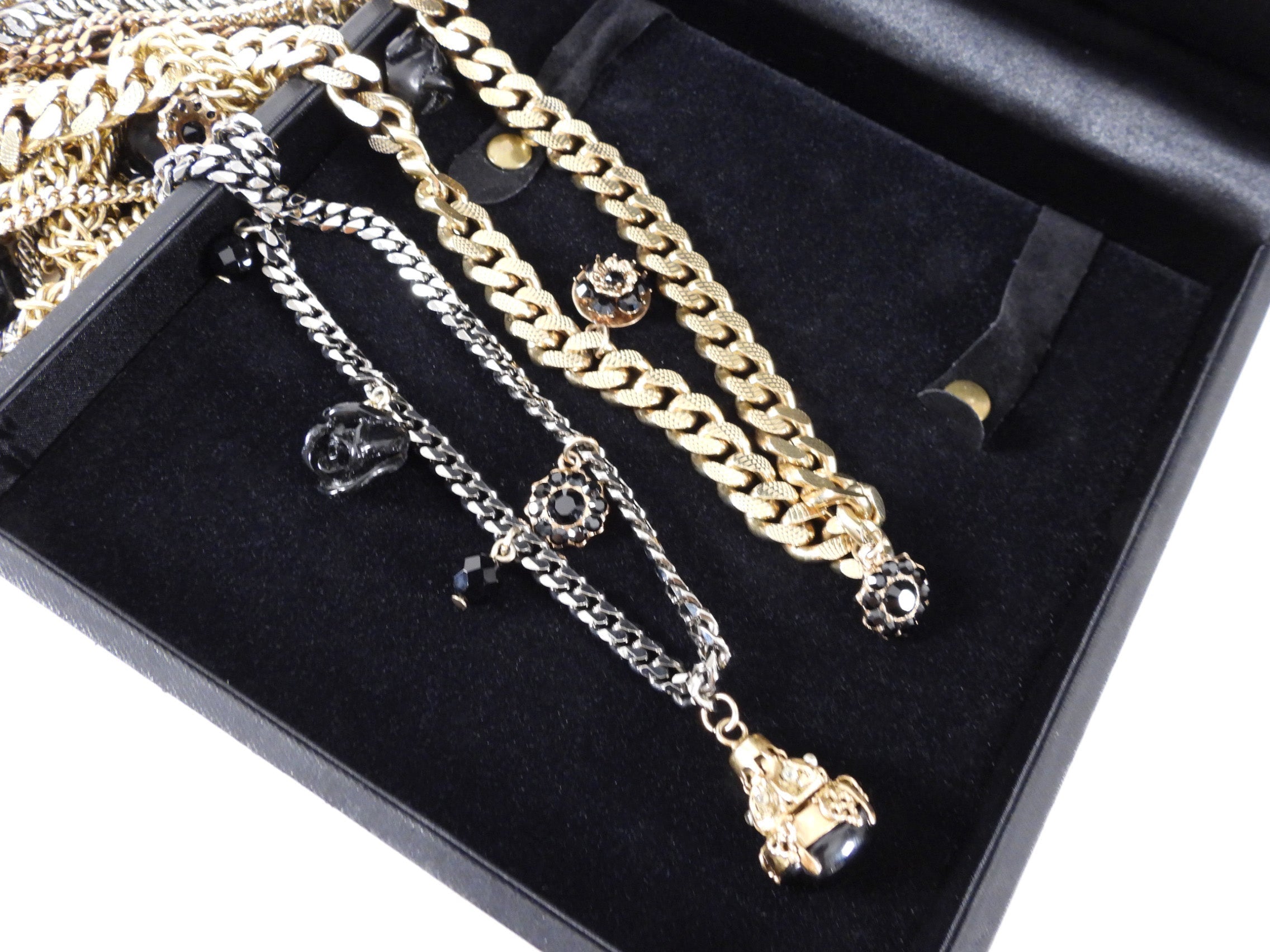 Dolce & Gabbana Multi Chain Charm Statement Necklace