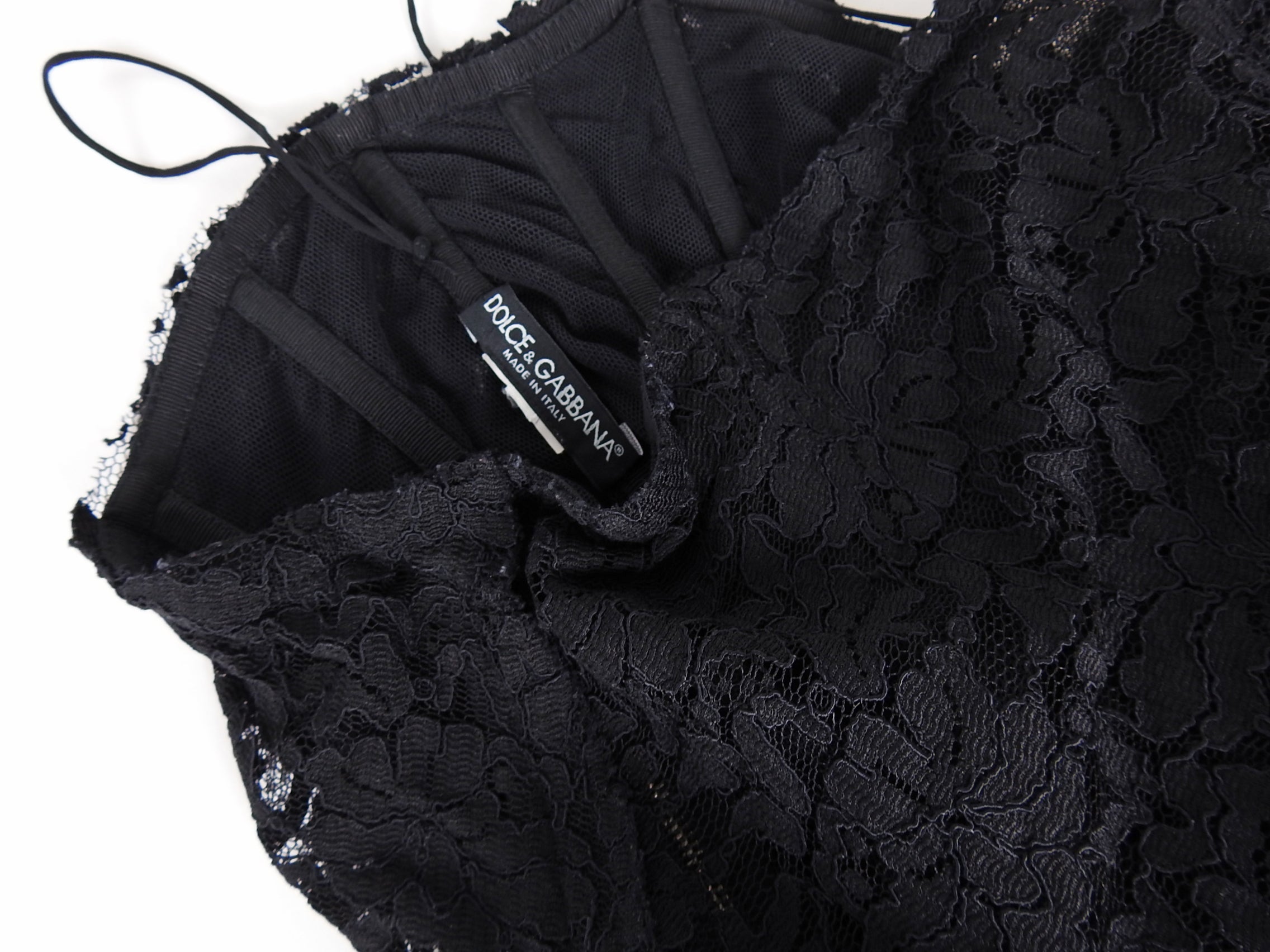 Dolce & Gabbana Black Strapless Lace Fringe Cocktail Dress – IT42 / USA 6