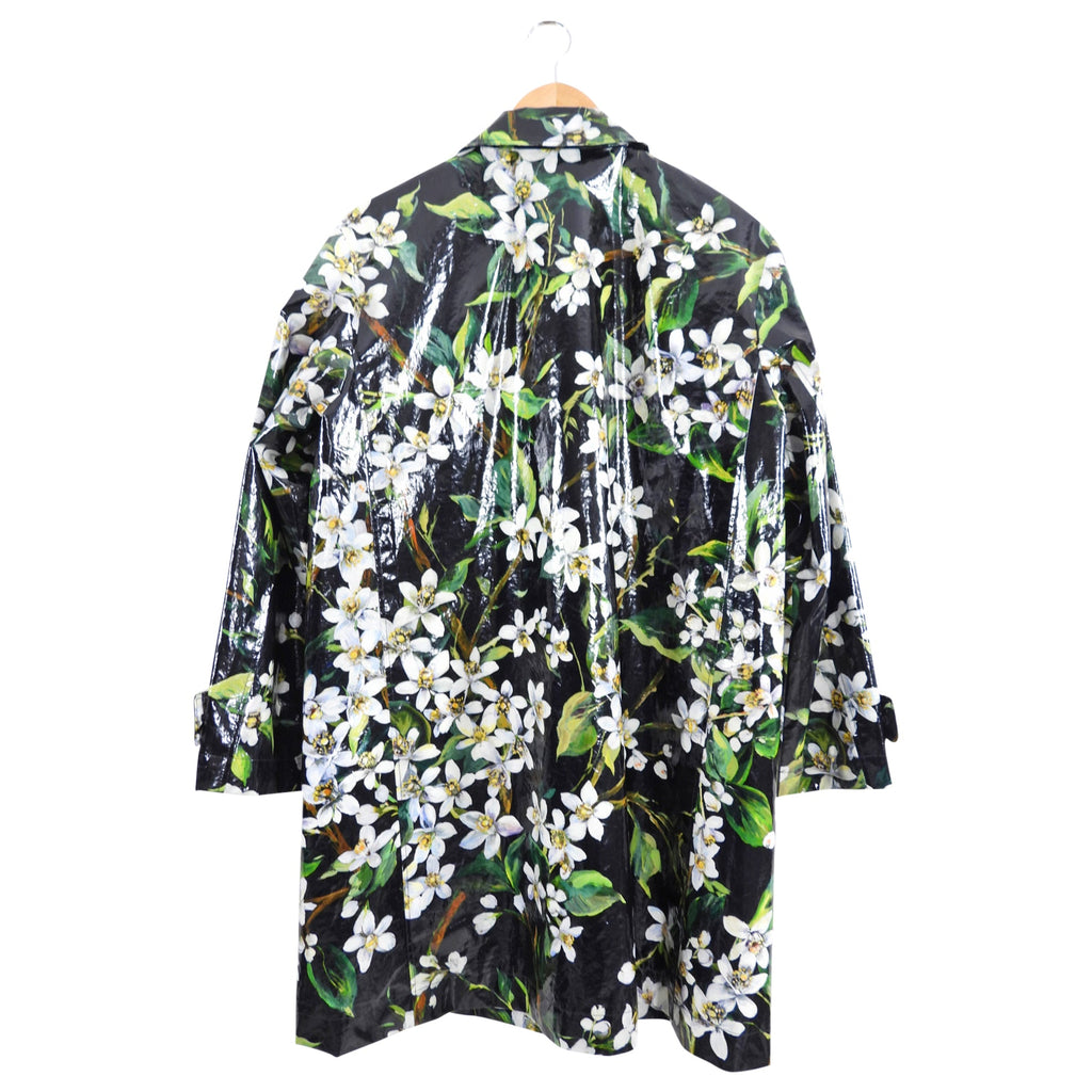 Dolce & Gabbana Black and White Floral Raincoat - S / M