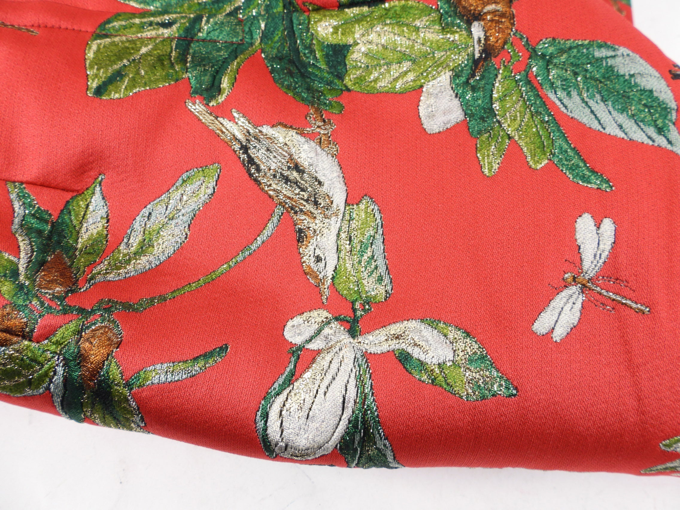 Dolce & Gabbana Red Green Gold Brocade Birds Mini Skirt - IT38 / 2 XS