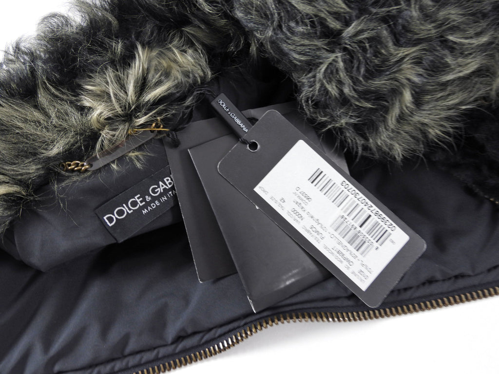 Dolce & Gabbana Shearling Nylon Zip Jacket - IT42 / USA 6