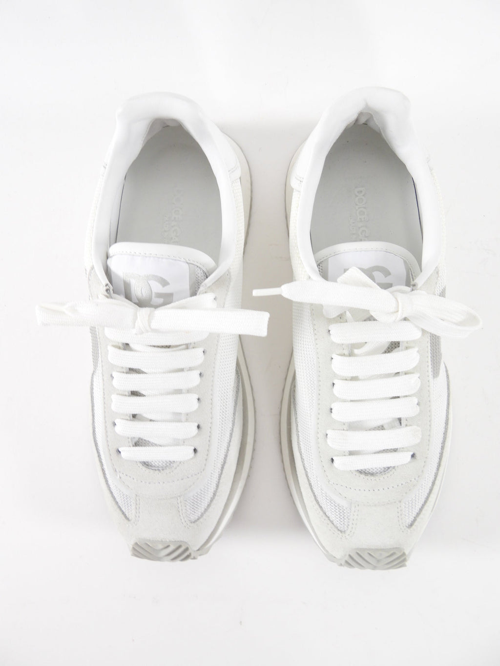 Dolce & Gabbana White Logo Mesh Sneakers - 39