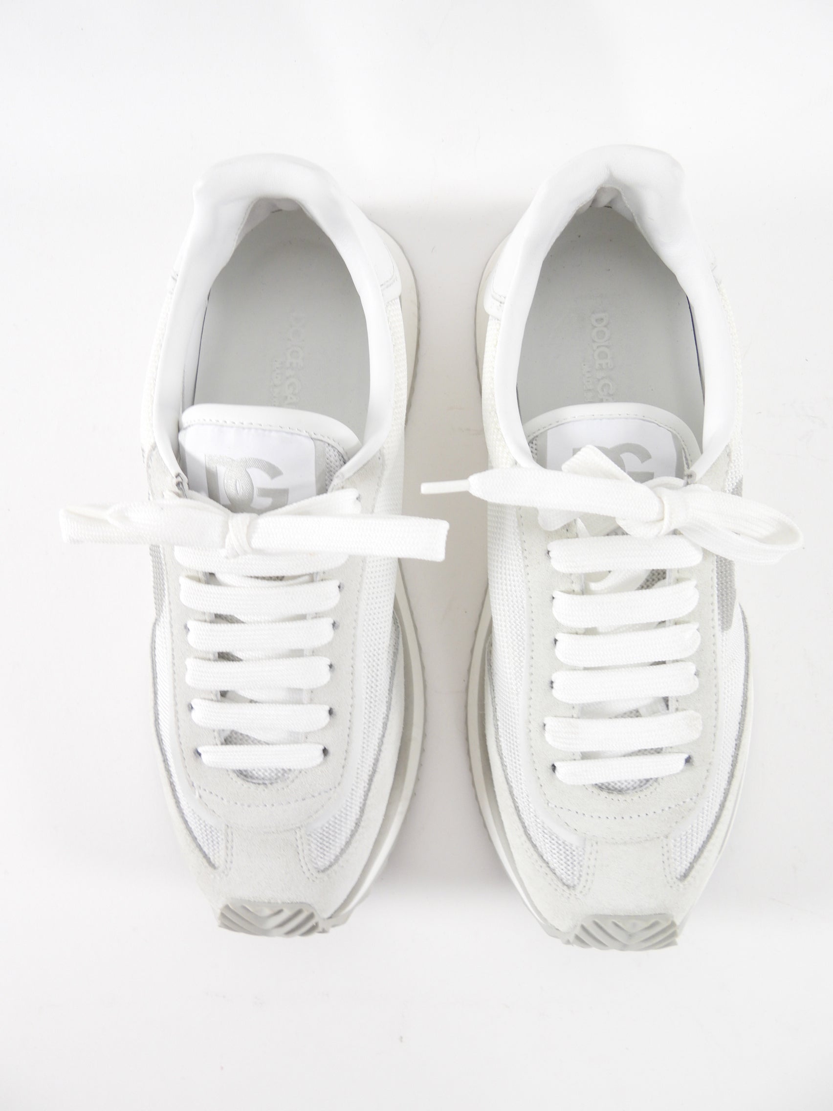 Dolce & Gabbana White Logo Mesh Sneakers - 39