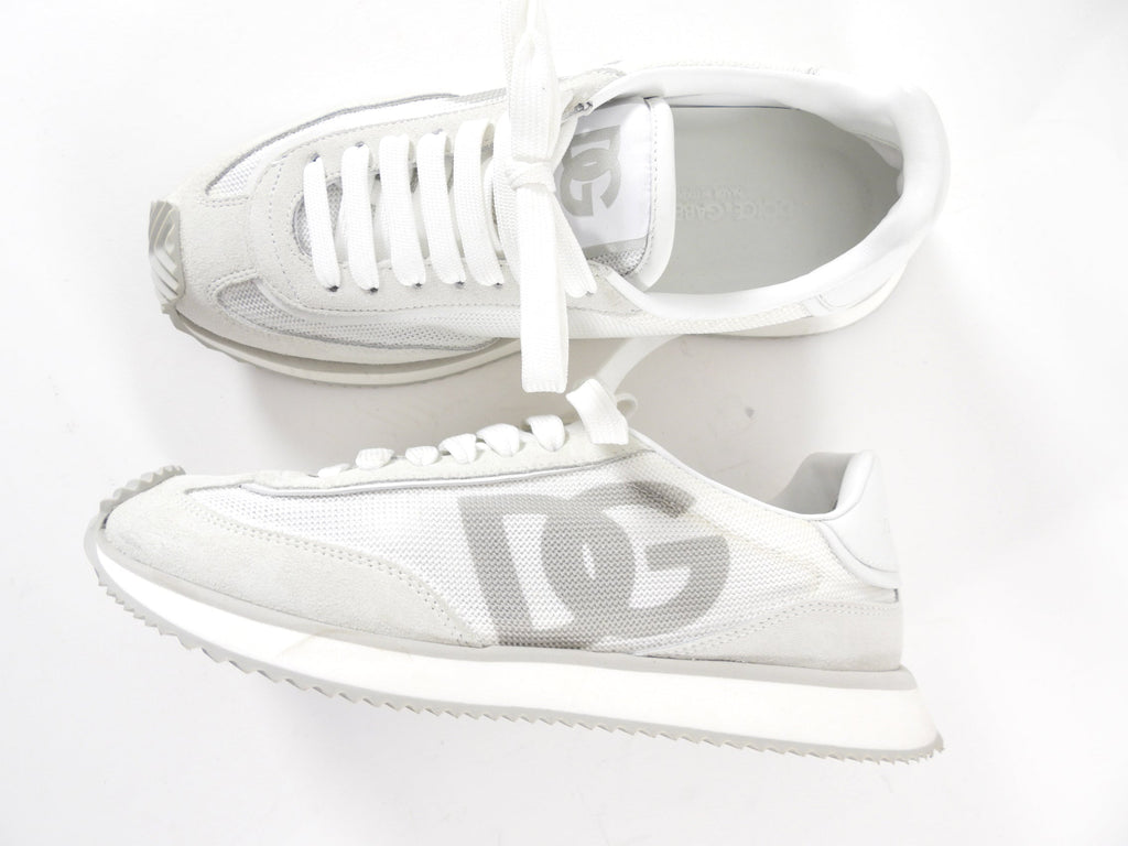 Dolce & Gabbana White Logo Mesh Sneakers - 39