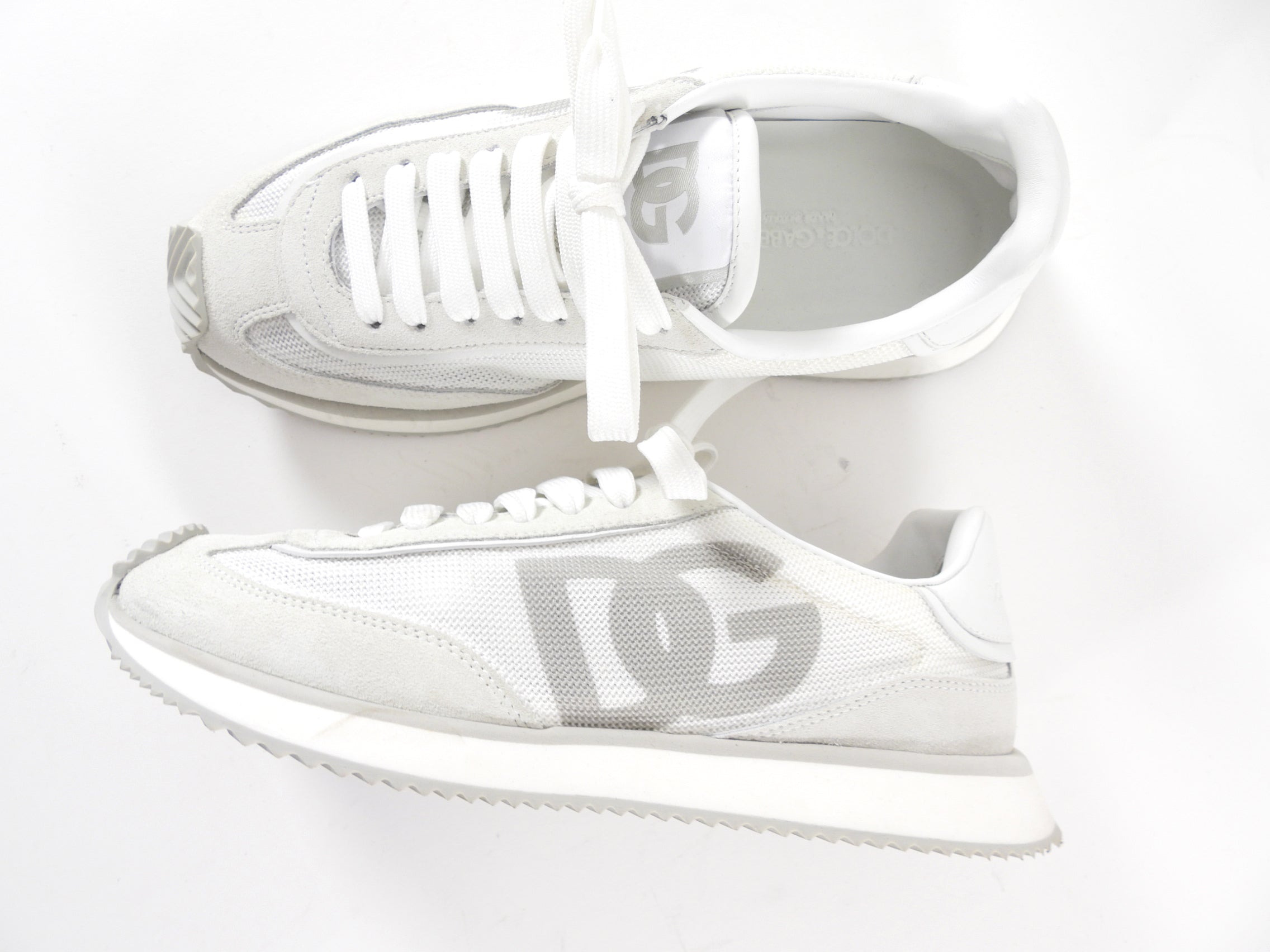 Dolce & Gabbana White Logo Mesh Sneakers - 39