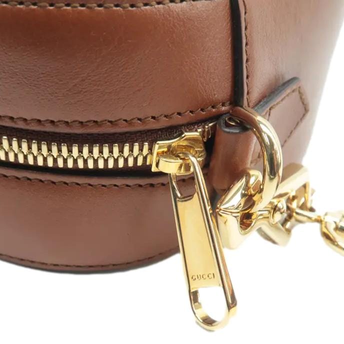 GUCCI Vintage Web Canvas Shoulder Bag Beige 575073