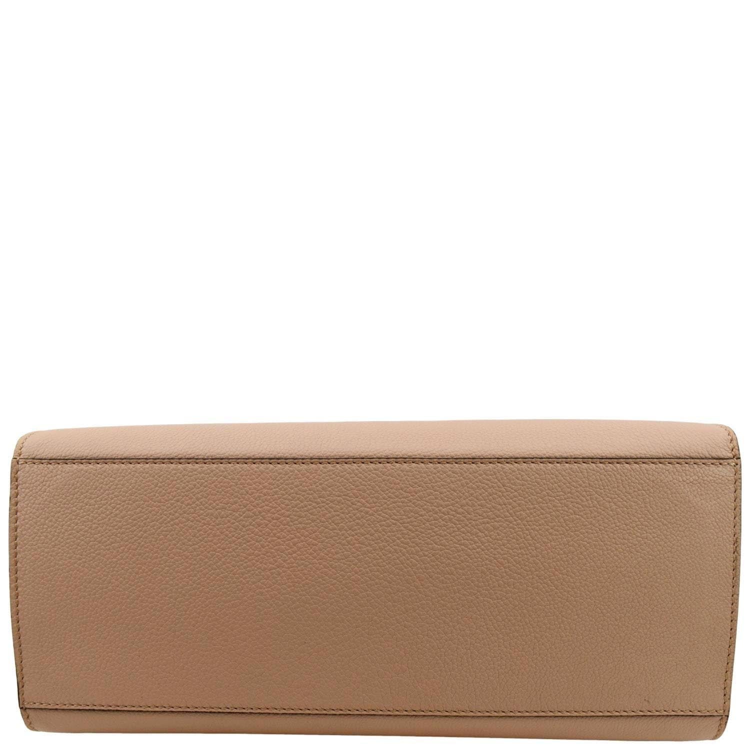 FENDI Sunshine Medium Full Grain Shopper Tote Beige