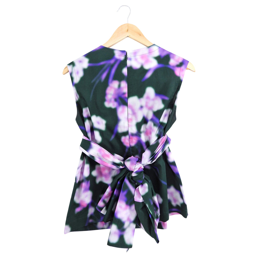Dries van Noten Green and Purple Wrap Sash Top - M (6/8)