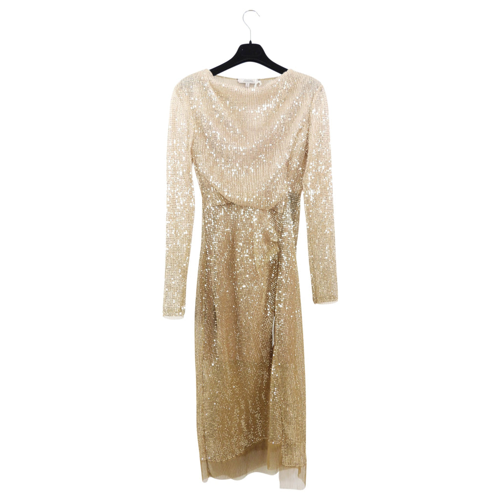 Dorothee Schumacher Gold Sequin Mesh Gown - USA 6