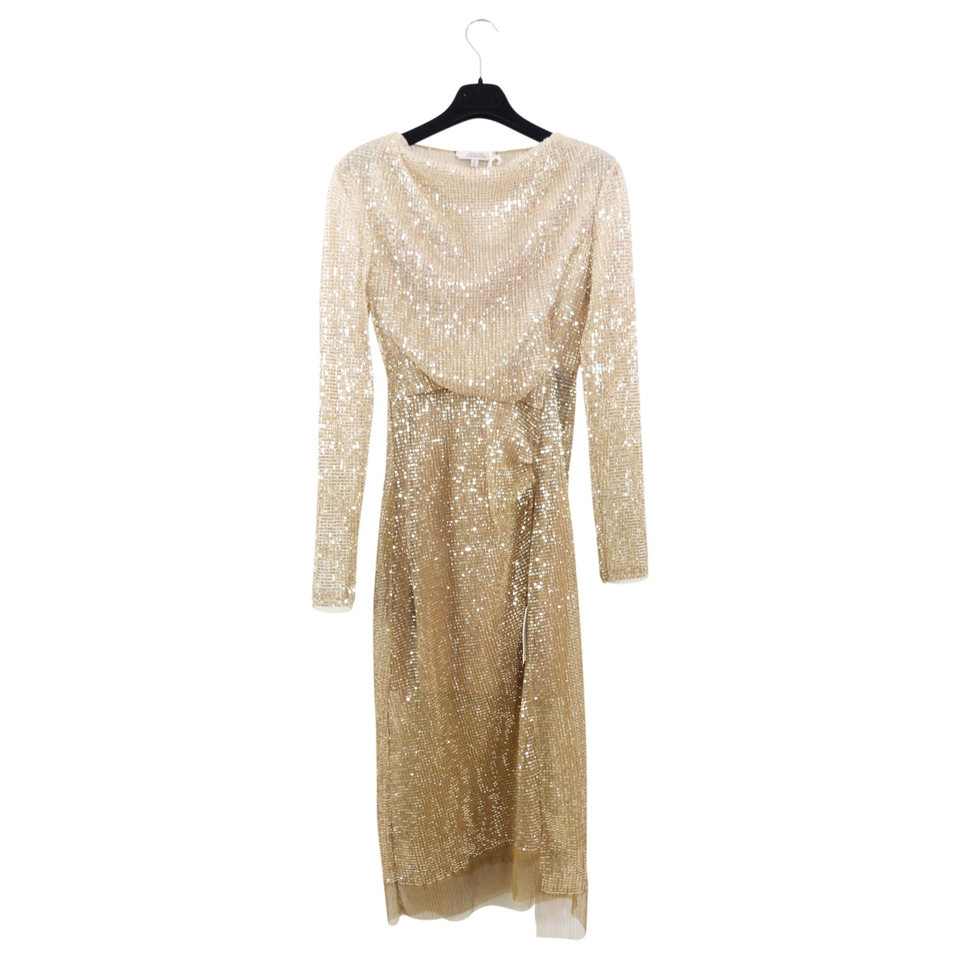 Dorothee Schumacher Gold Sequin Mesh Gown - USA 6