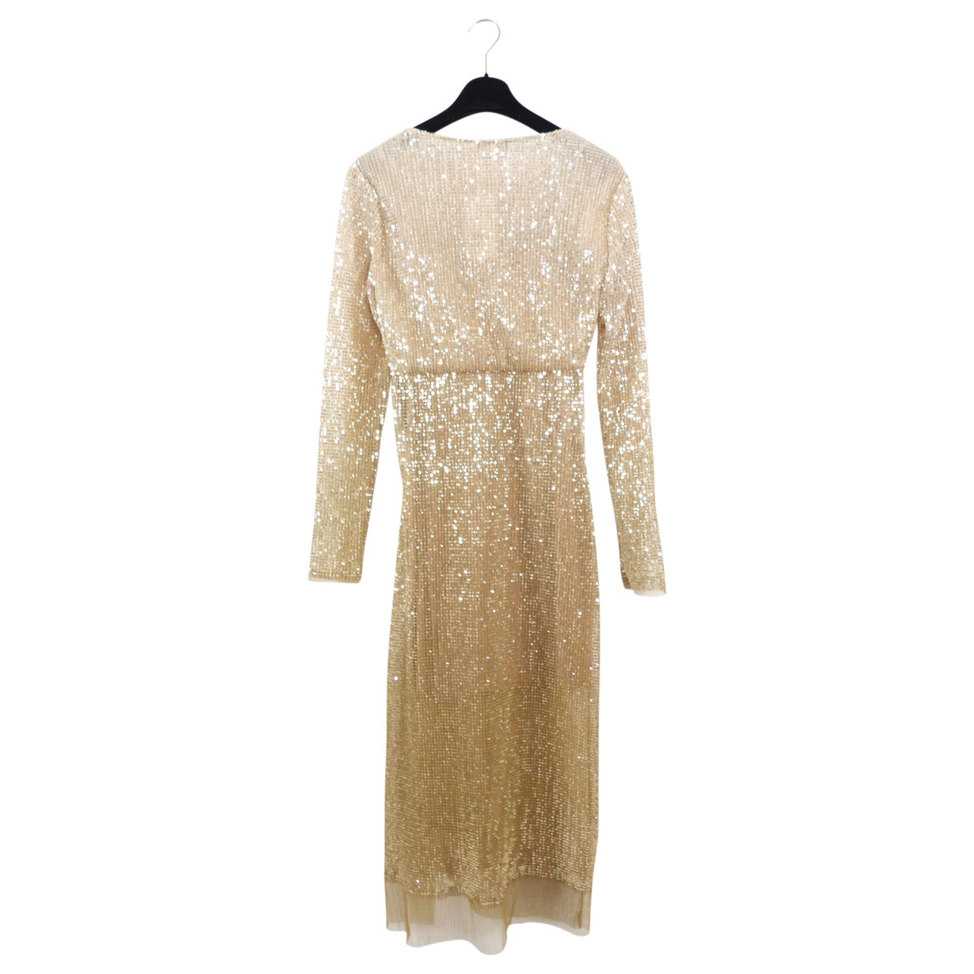 Dorothee Schumacher Gold Sequin Mesh Gown - USA 6