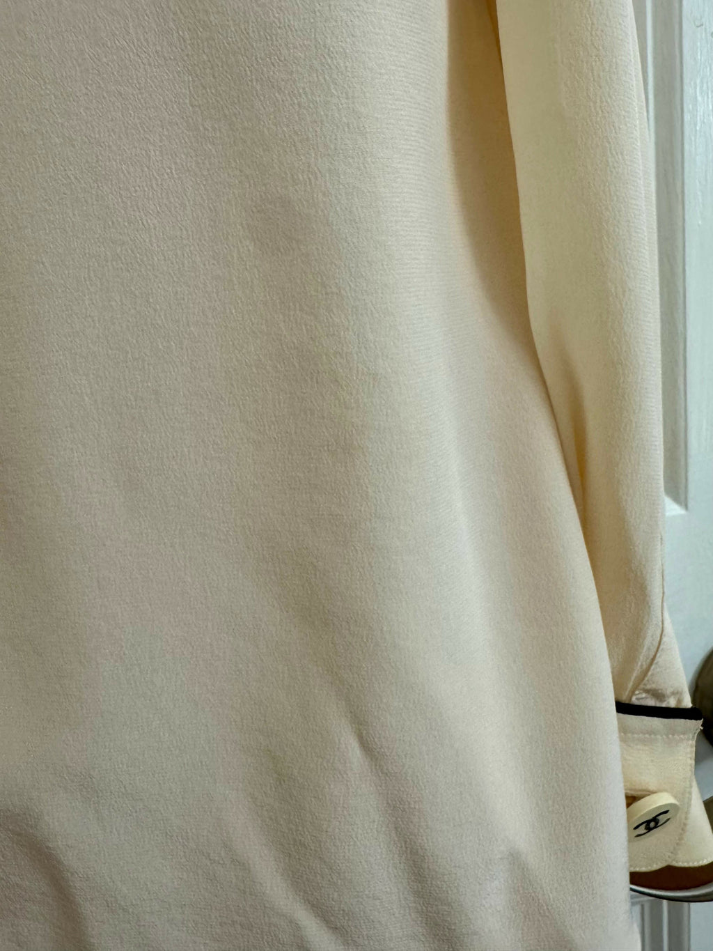 Rare Vintage Chanel Cream Silk Blouse
