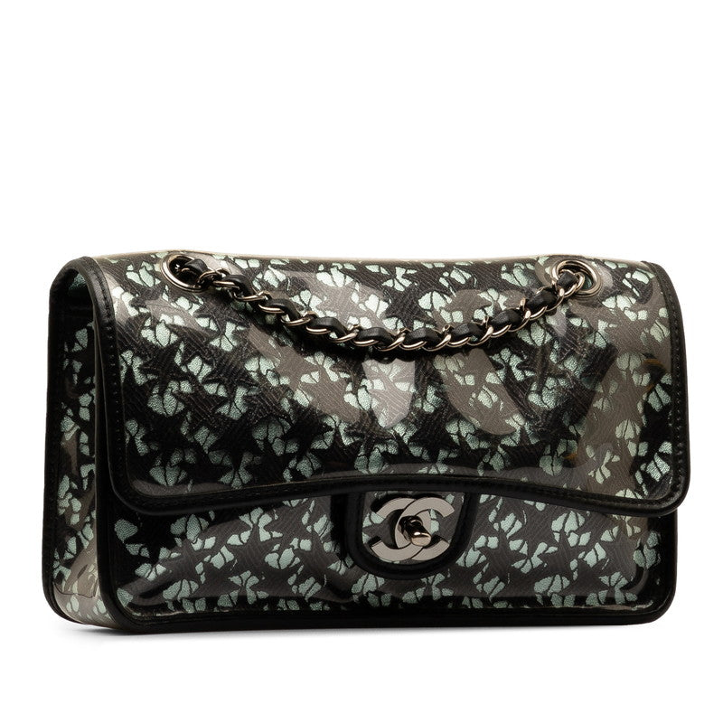 Chanel Coco Mark Black Lace Star Lace Calfskin and Vinyl Shoulder Bag
