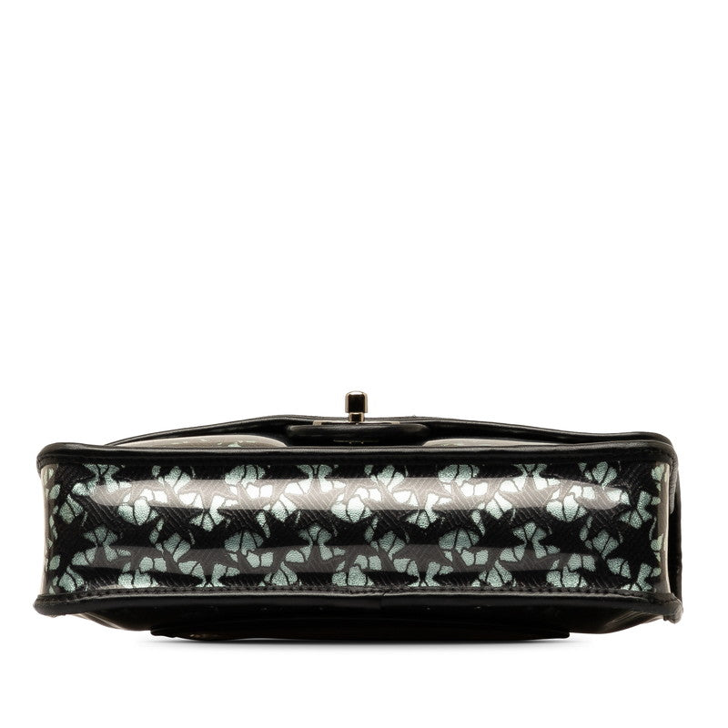 Chanel Coco Mark Black Lace Star Lace Calfskin and Vinyl Shoulder Bag
