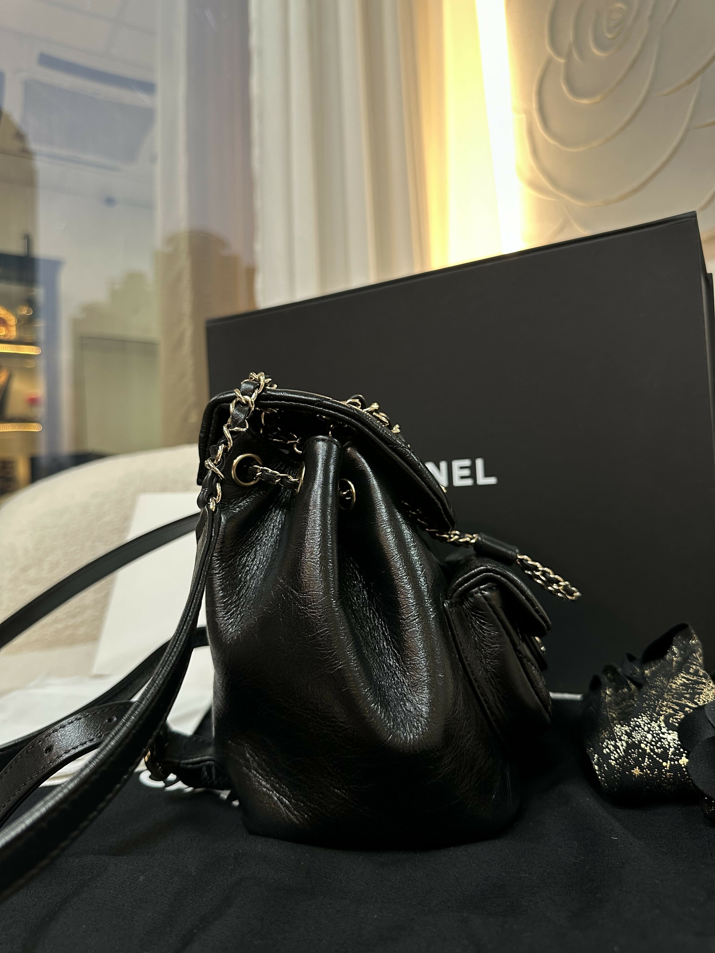 Chanel 22c Shiny Calfskin Backpack