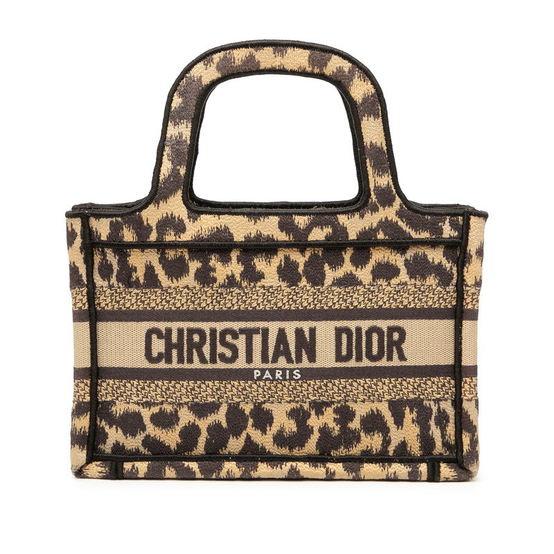 Dior Book Tote Mini Leopard Canvas Handbag