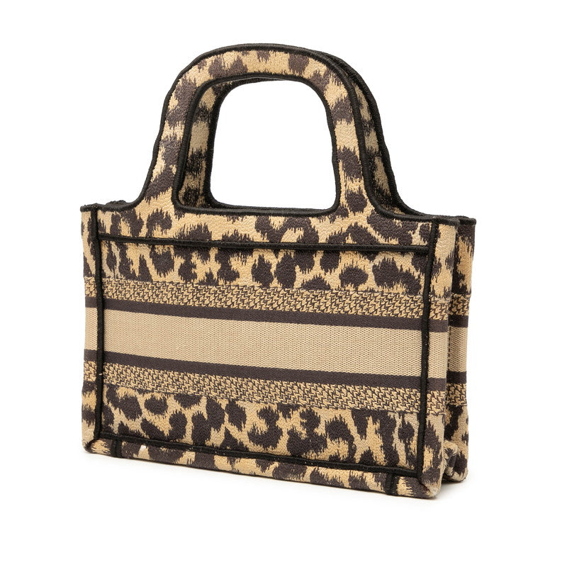 Dior Book Tote Mini Leopard Canvas Handbag