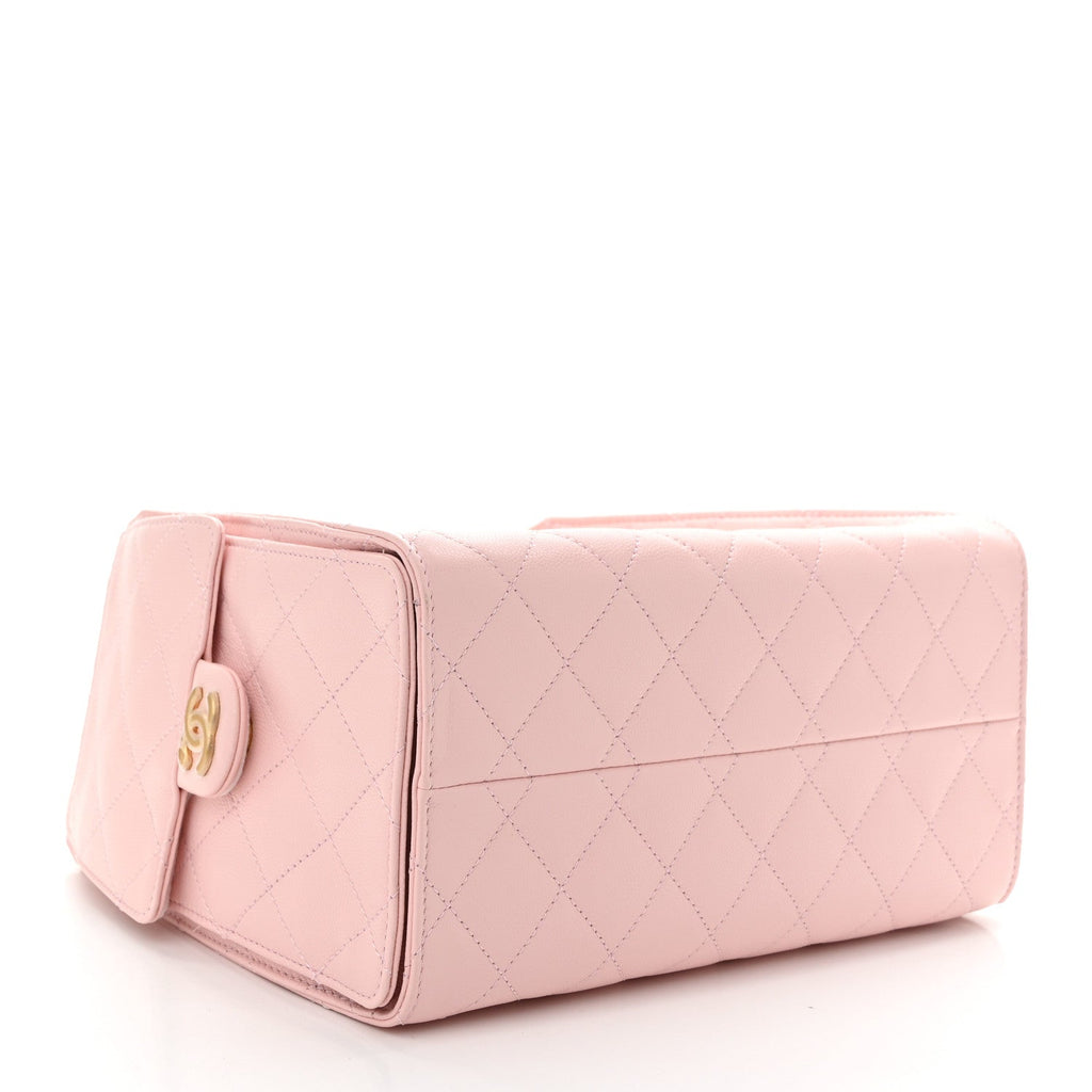 Caviar Quilted Small Chanel 25 Handbag Light Pink