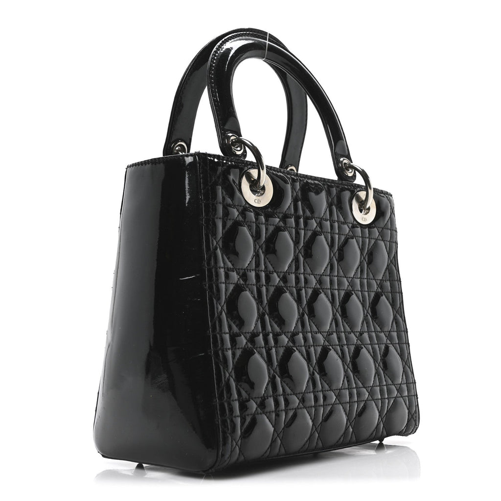 Patent Cannage Medium Lady Dior Black
