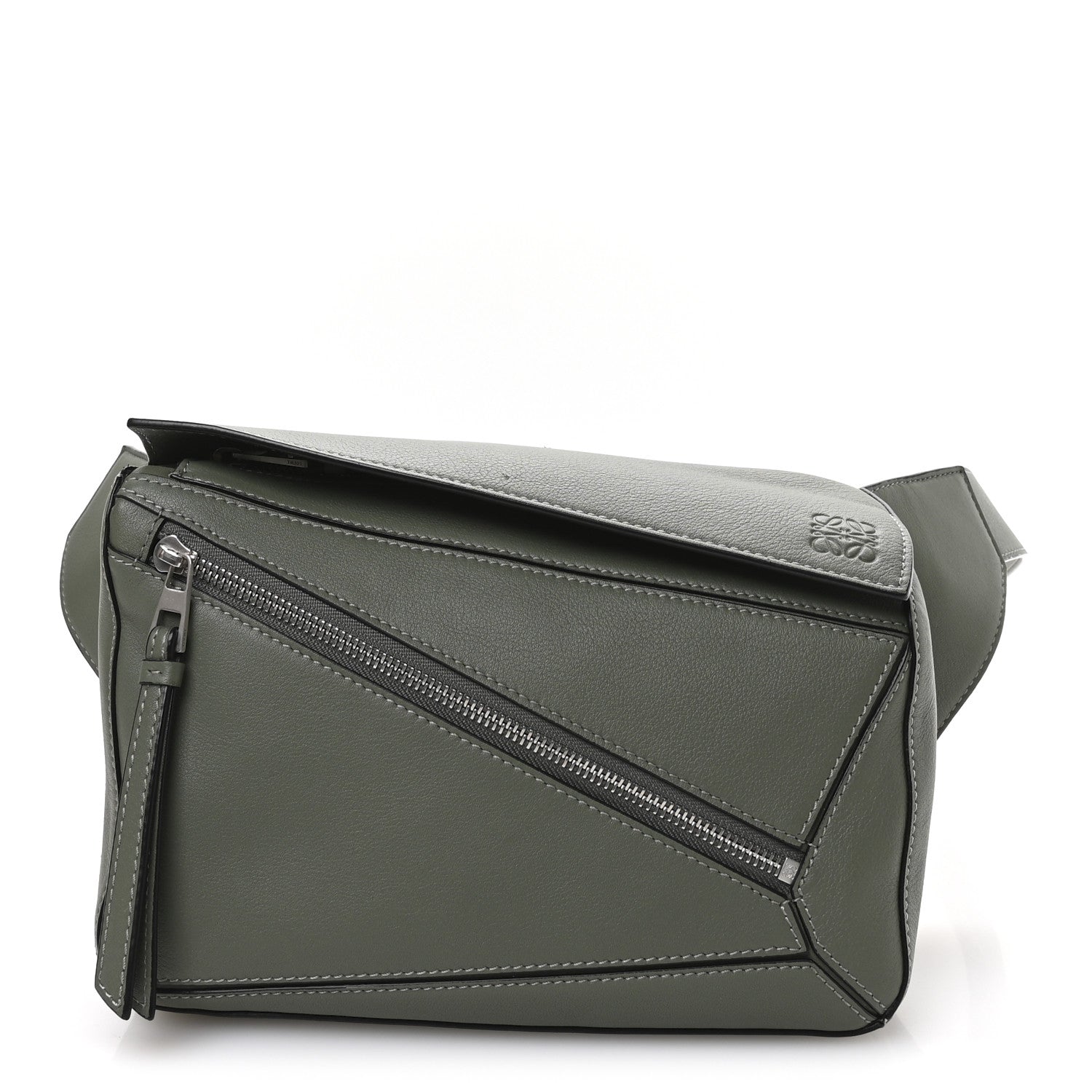 Calfskin Puzzle Bumbag Dark Sage