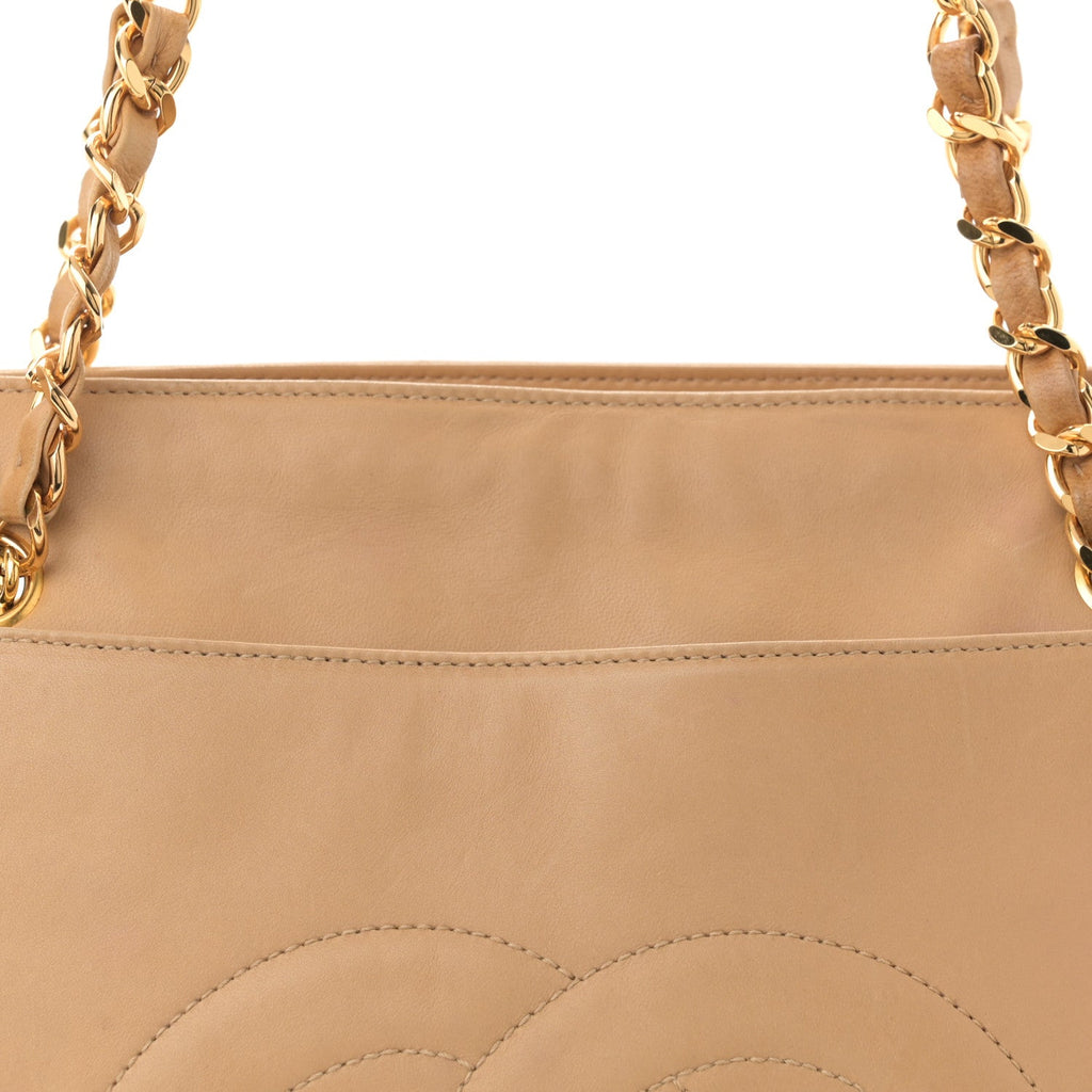 Lambskin CC Shoulder Bag Beige