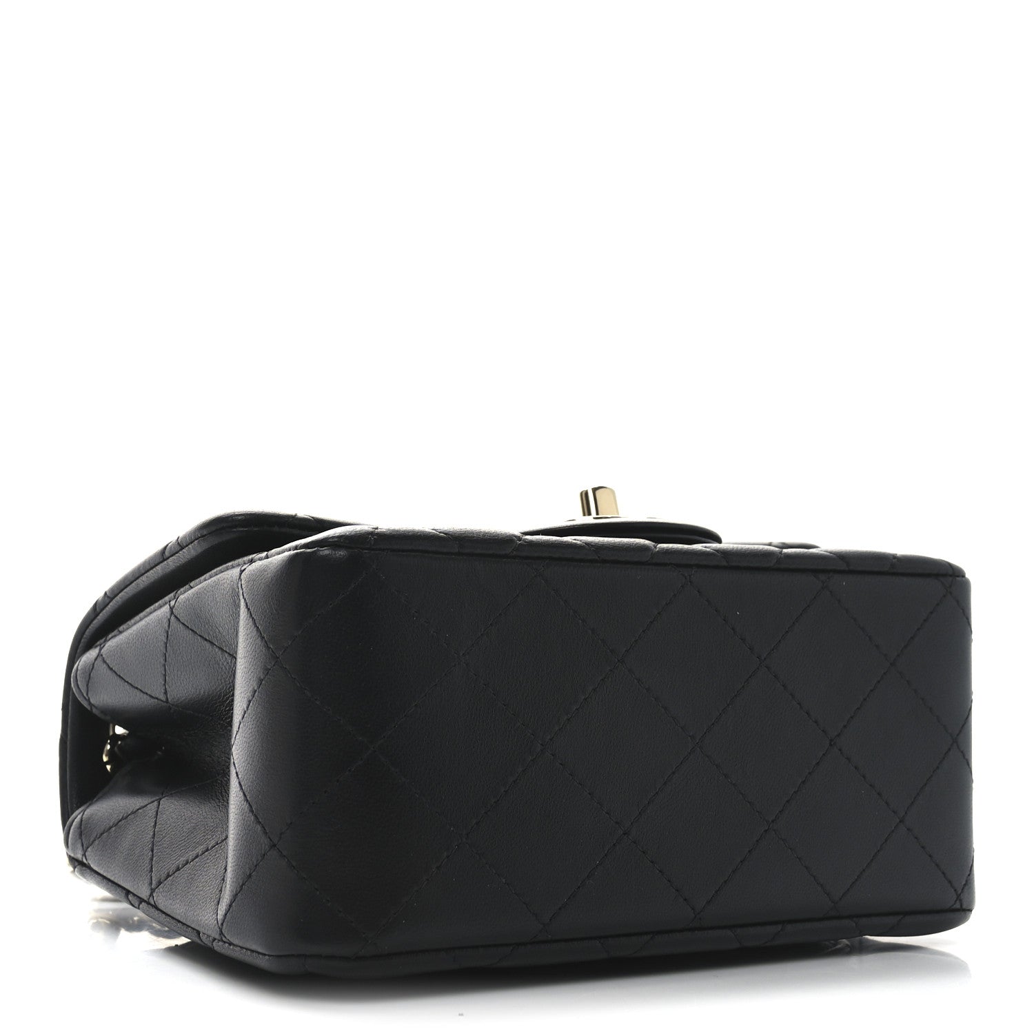 Lambskin Quilted Mini Square Flap Black