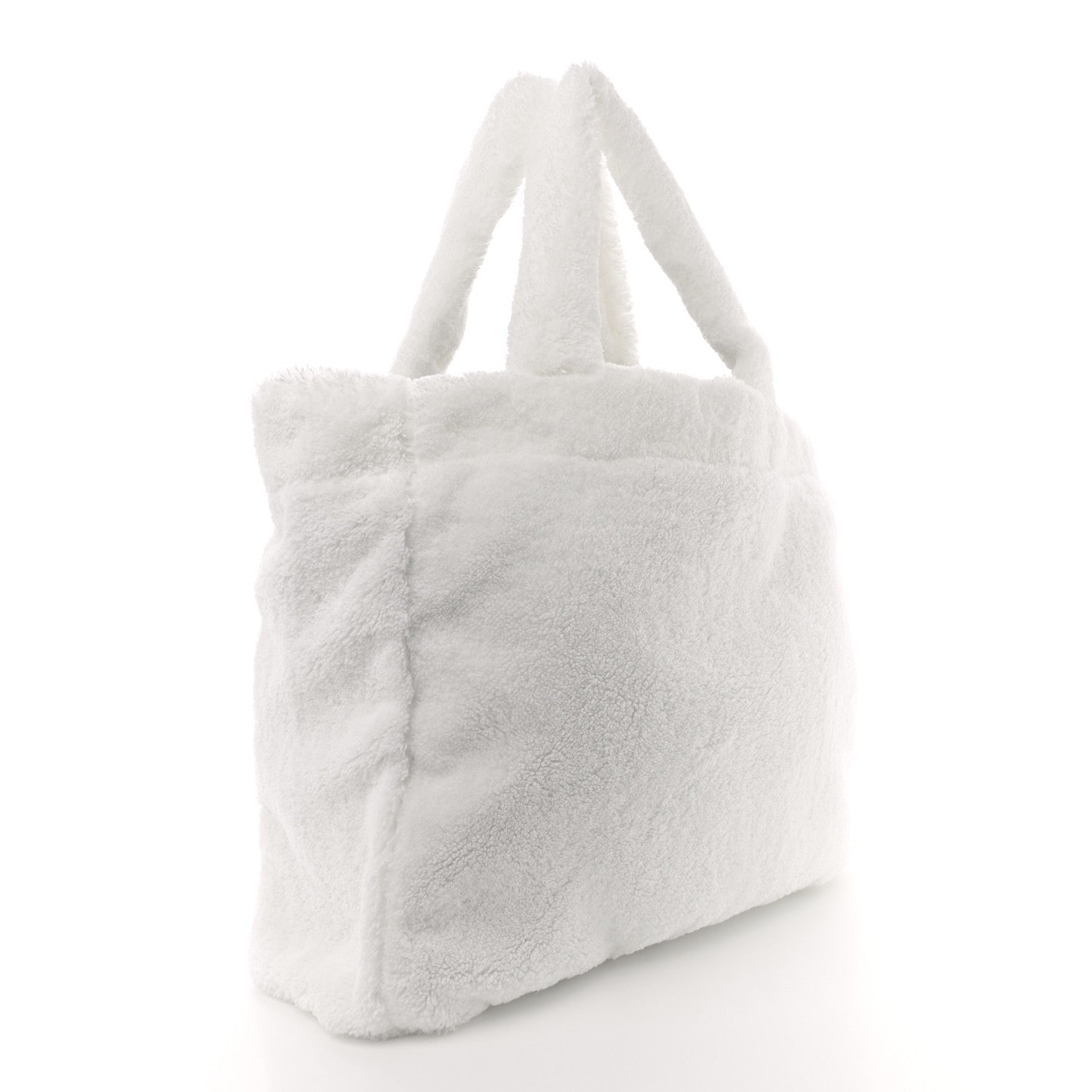 Terry Cloth Tote Bag White Black