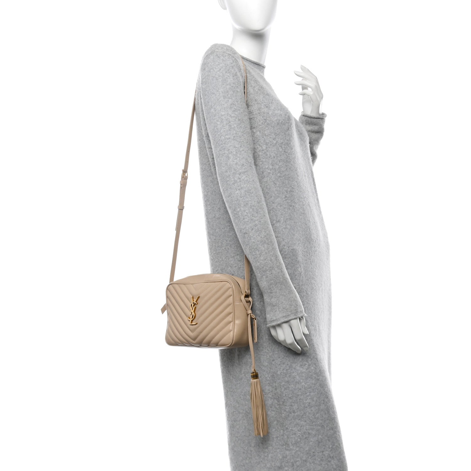 Calfskin Matelasse Monogram Lou Camera Bag Nude Powder
