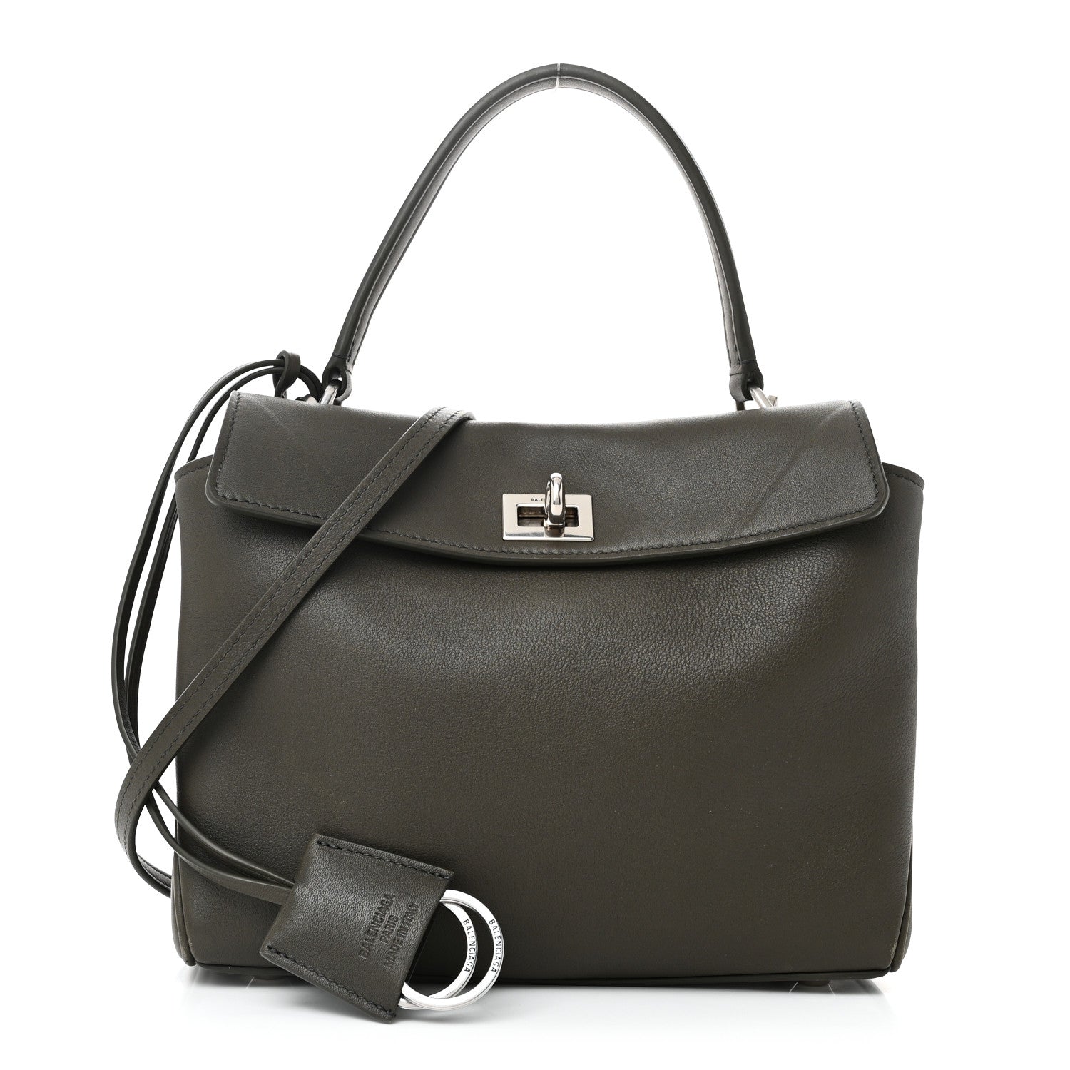 Natural Smooth Calfskin Mini Rodeo Top Handle Handbag Grey