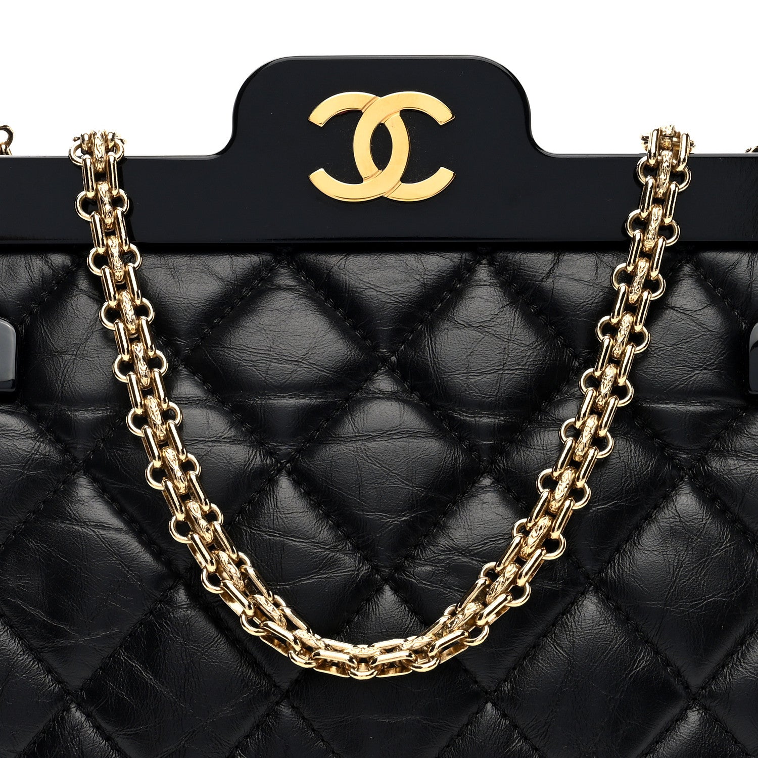 Aged Calfskin Quilted 2.55 Reissue 225 Hanger Flap Black