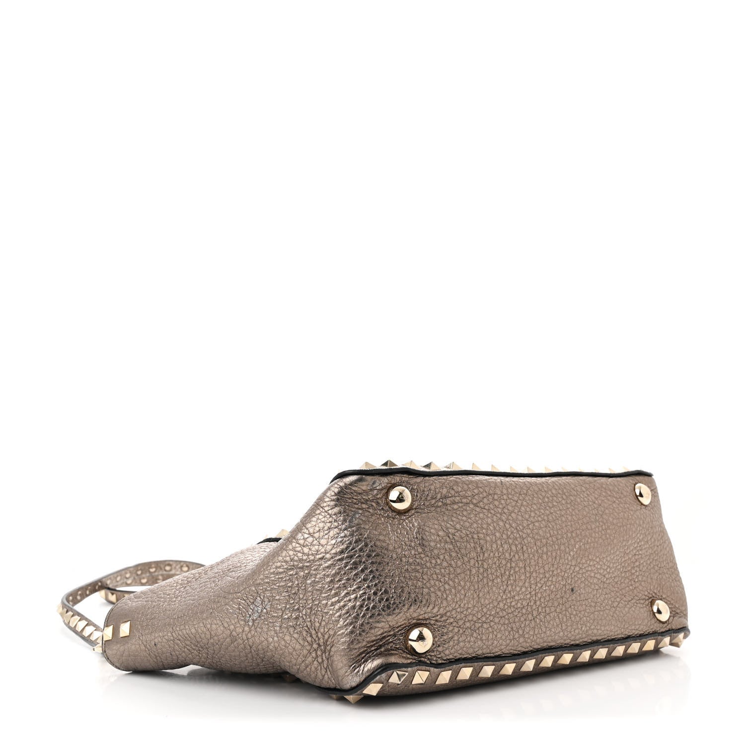 Metallic Alce Printed Calfskin Small Rockstud Tote Sasso