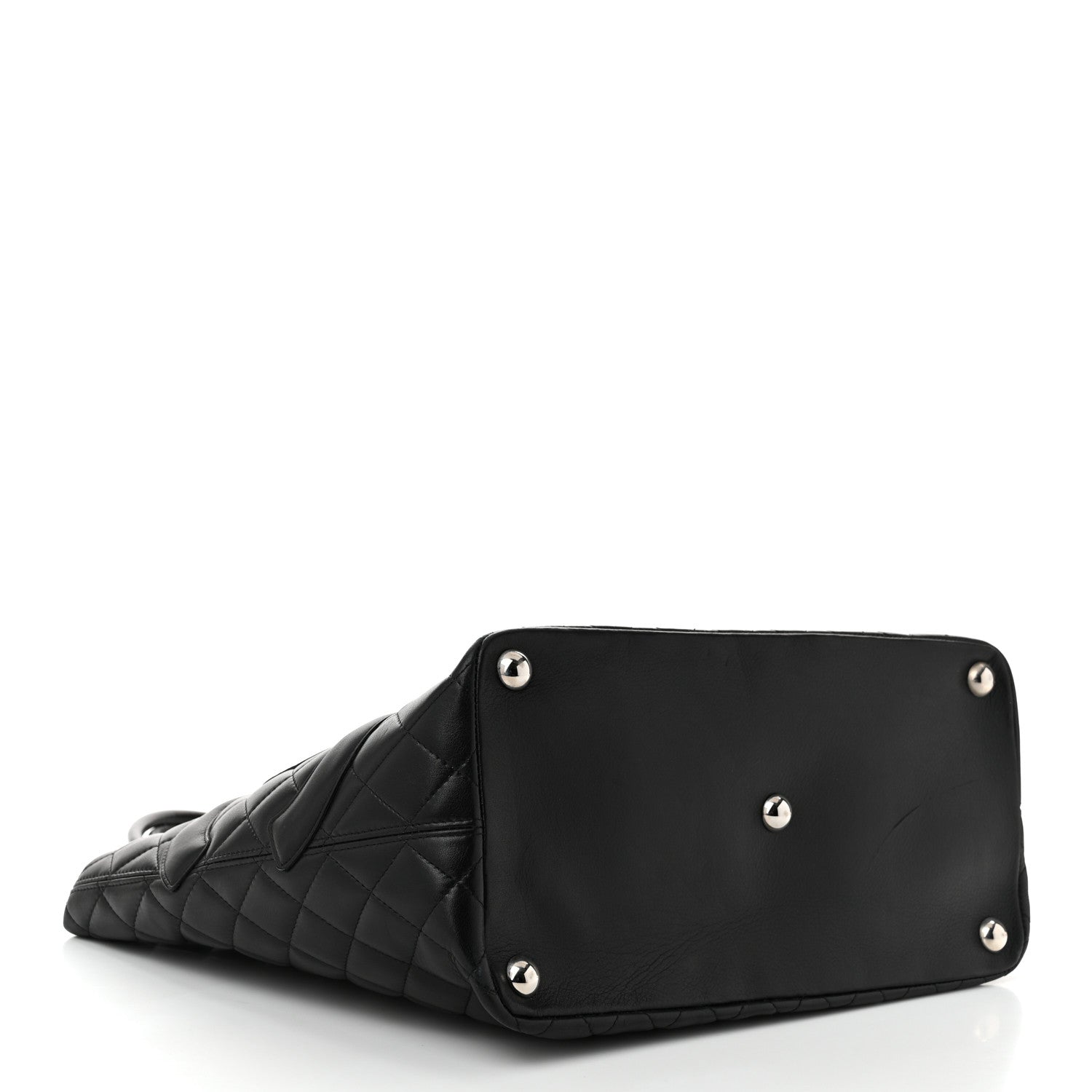 Calfskin Quilted Large Cambon Tote Black