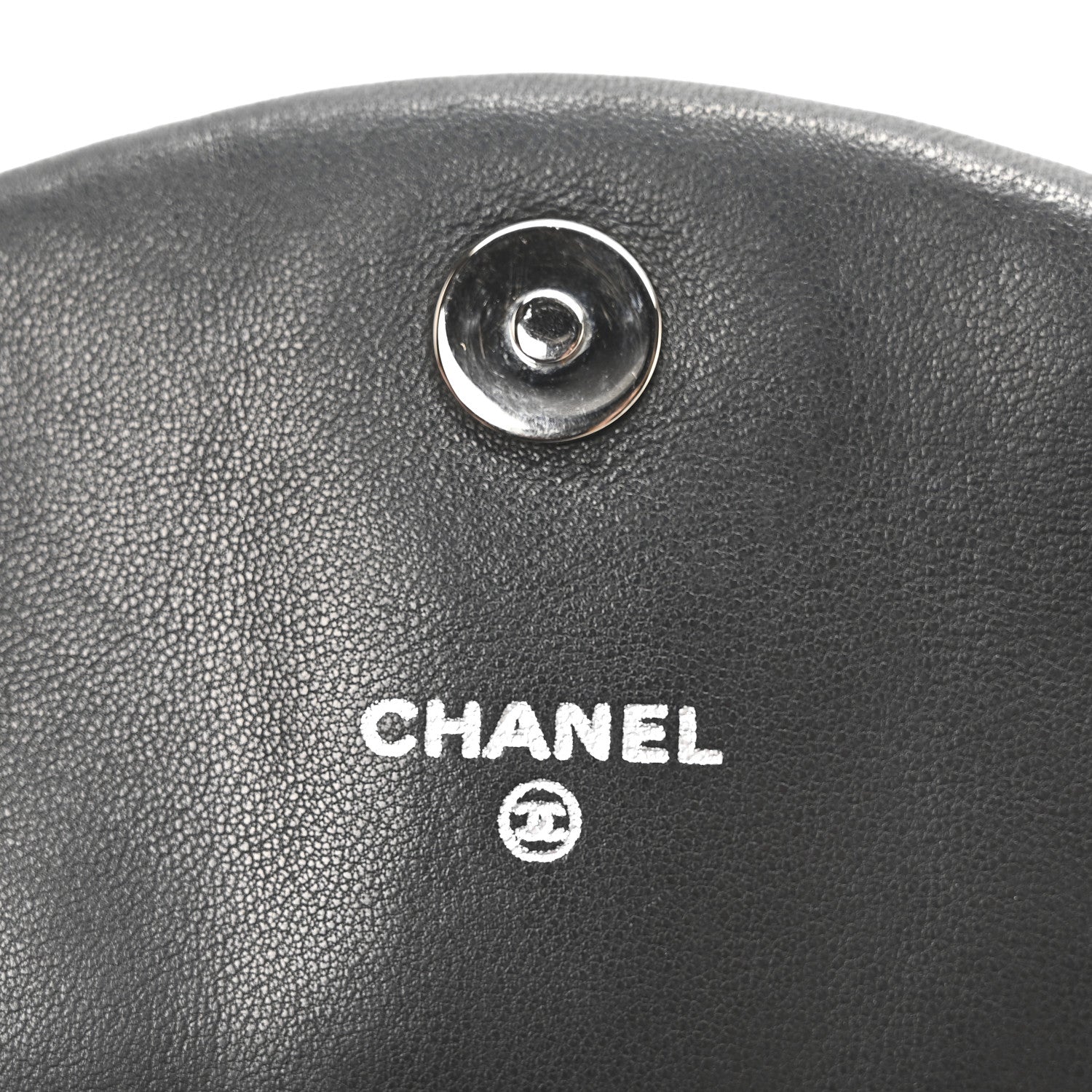 Lambskin Half Moon Wallet On Chain WOC Black