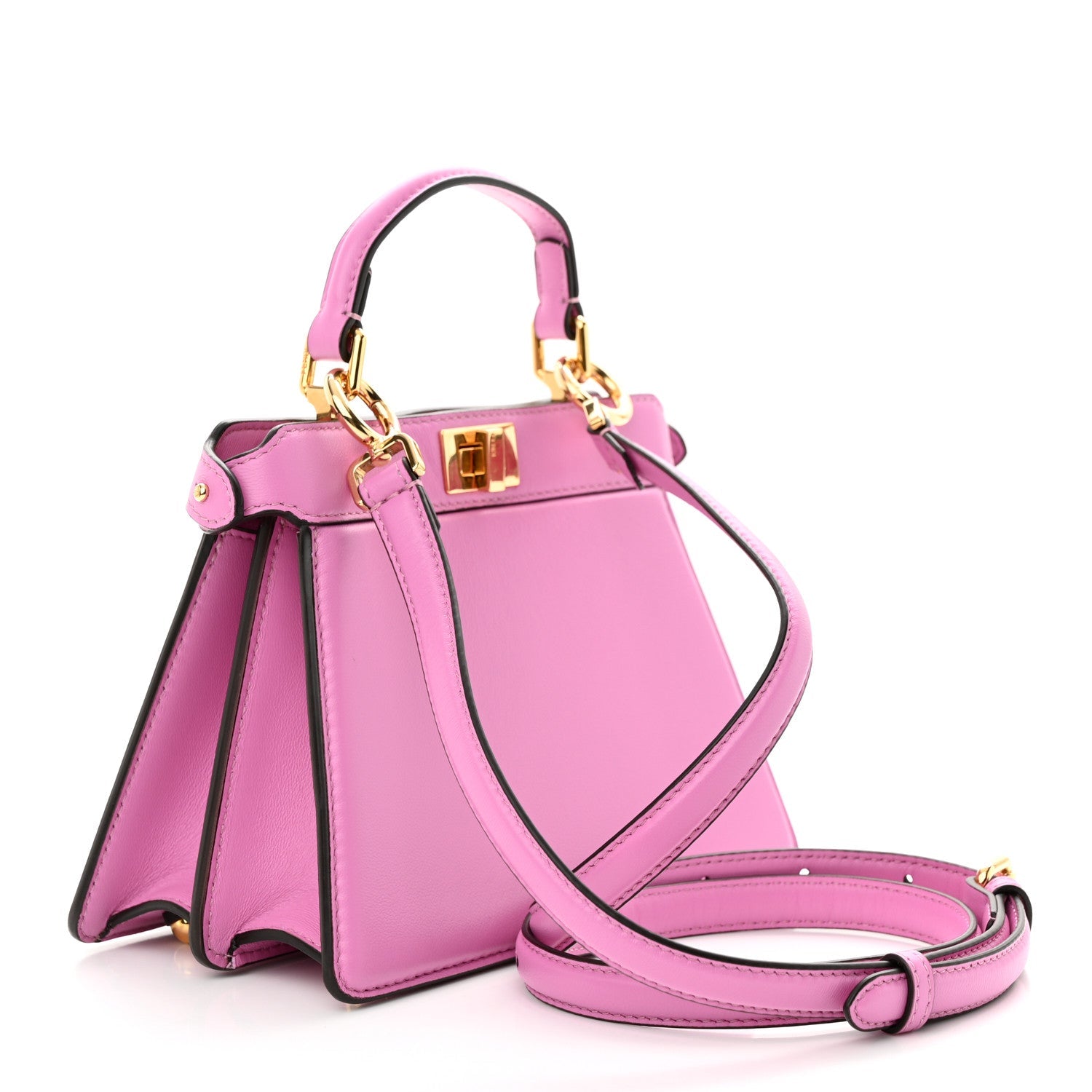 Shiny Nappa Petite Peekaboo I SEE U Satchel Rosa