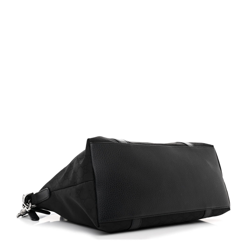 Nylon Monogram Medium GG Charm Dome Satchel Black