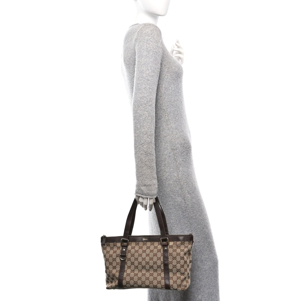 Monogram Medium Abbey Tote Dark Brown