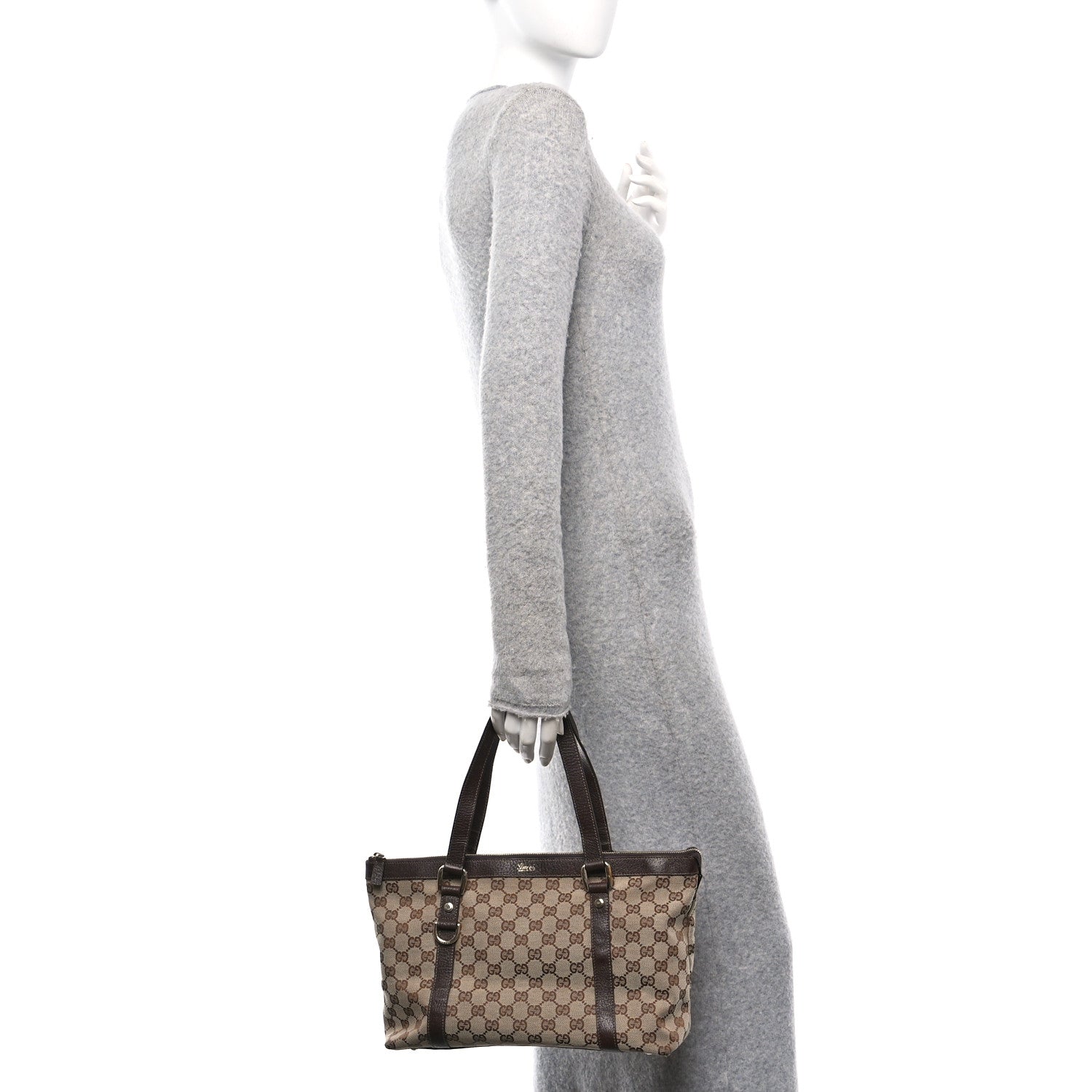 Monogram Medium Abbey Tote Dark Brown