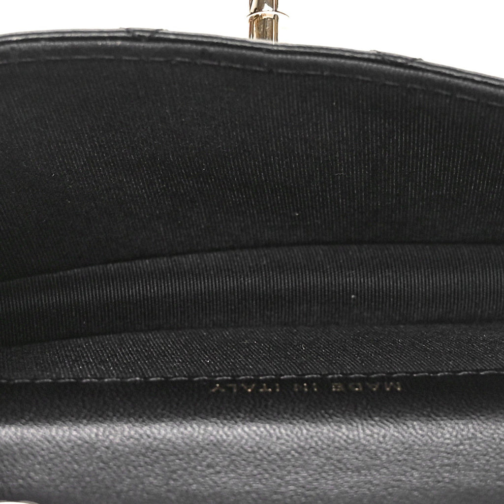 Lambskin Quilted Trendy CC  Holder On Chain Black